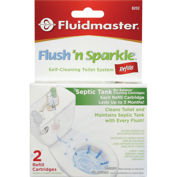 Fluidmaster Flush 'n Sparkle Septic Tank Care Toilet Cartridge (2-Pack) 8202P8 453579