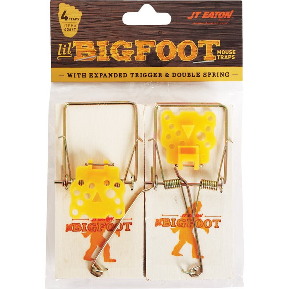 JT Eaton Bigfoot Mechanical Mouse Trap with Expanded Trigger (4-Pack) 406XT 702825
