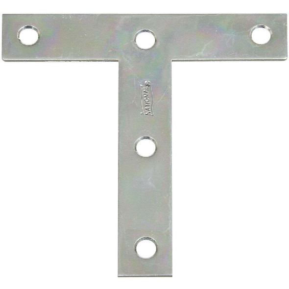 National Hardware 4 In. x 4 In. Zinc T-Plate (2-Pack) N113-753