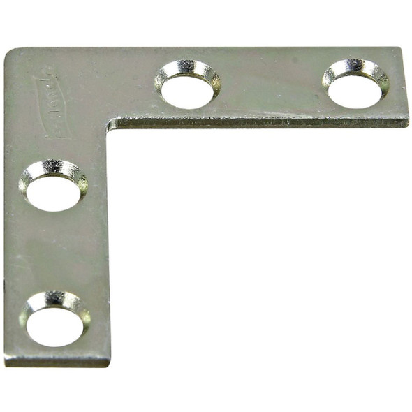National Hardware 1-1/2 In. x 3/8 In. Zinc Flat Corner Iron N266-460 Pack of 40