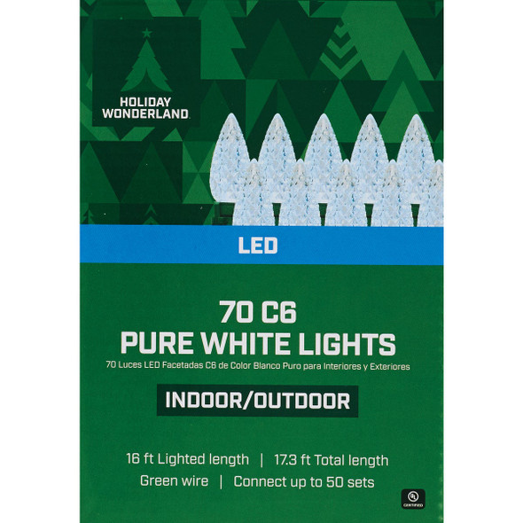 Home Impressions Pure White 70-Bulb C6 LED Light Set KT-LED-2418CW 900134