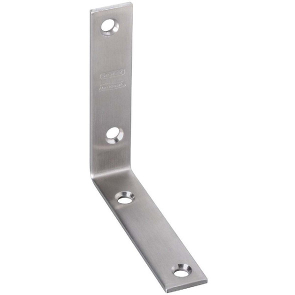 National Hardware 4 In. x 7/8 In. Stainless Steel Corner Brace (2-Count)