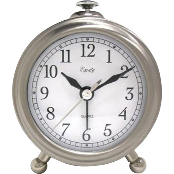 La Crosse Technology Equity Brushed Metal Battery Operated Alarm Clock 25655