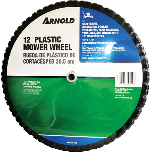 Arnold 12 In. Plastic Mower Wheel 490-324-0002