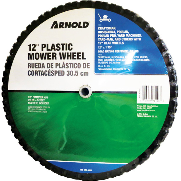 Arnold 12 In. Plastic Mower Wheel 490-324-0002