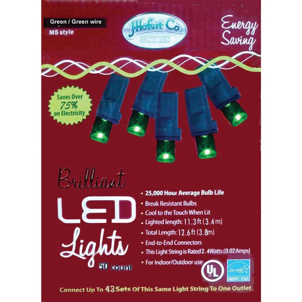 J Hofert Green 50-Bulb M5 LED Light Set 2355-05 900315