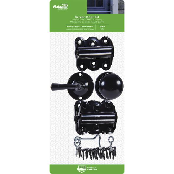 National Hardware Black 3-Hinge Screen Door Kit N100-014 200234