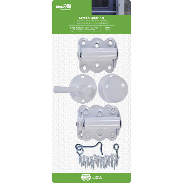 National Hardware White 3-Hinge Screen Door Kit N100-019 200262