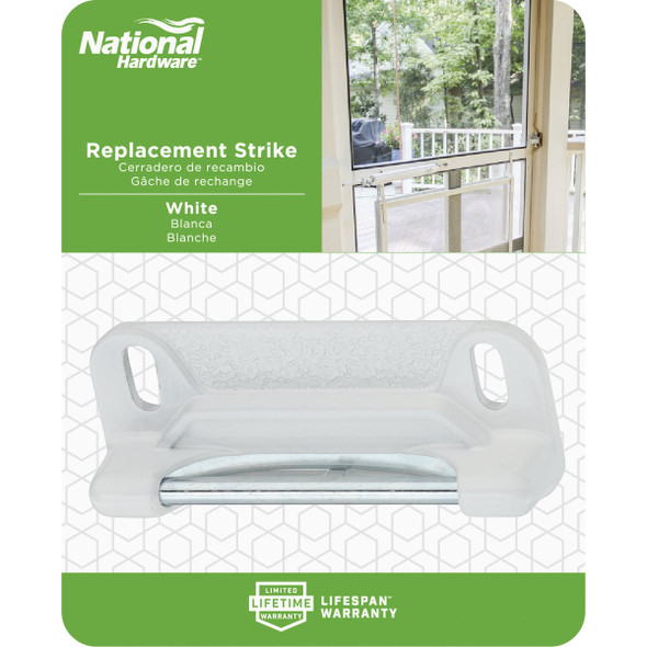 National Hardware White Screen Door Strike Plate N213-322 232117