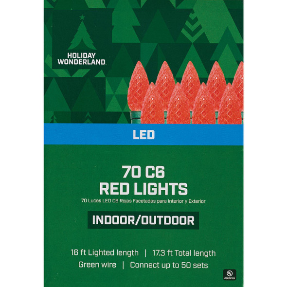 Holiday Wonderland Red 70-Bulb C6 LED Light Set KT-LED-2418R 900171