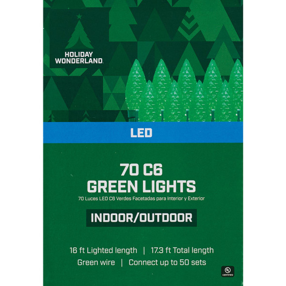 Home Impressions Green 70-Bulb C6 LED Light Set KT-LED-2418G 900192