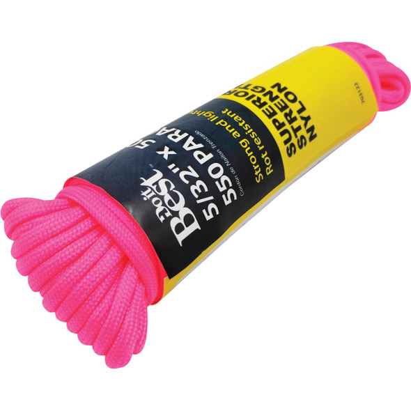Do it Best 550 5/32 In. x 50 Ft. Pink Nylon Paracord Do it Best 550 5/32 In. x 50 Ft. Pink Nylon Paracord