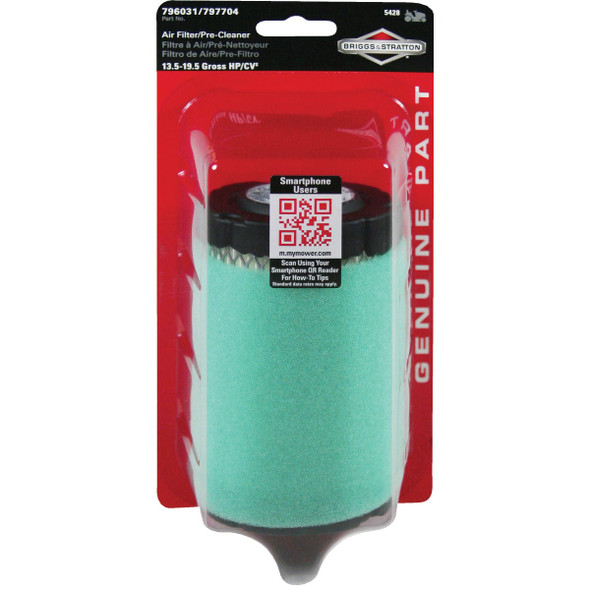 Briggs & Stratton 13.5 To 27 HP Paper Engine Air Filter with Pre-Cleaner 5428K