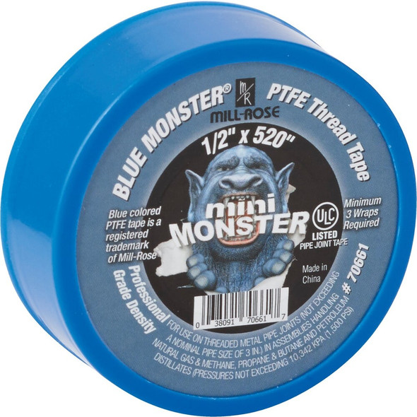 BLUE MONSTER 1-2 In. x 520 In. Blue Thread Seal Tape 70661 401681