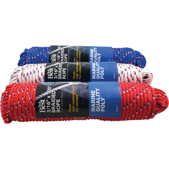 SIM Supply, Inc. 3/16x100 Polybraid Rope 703147