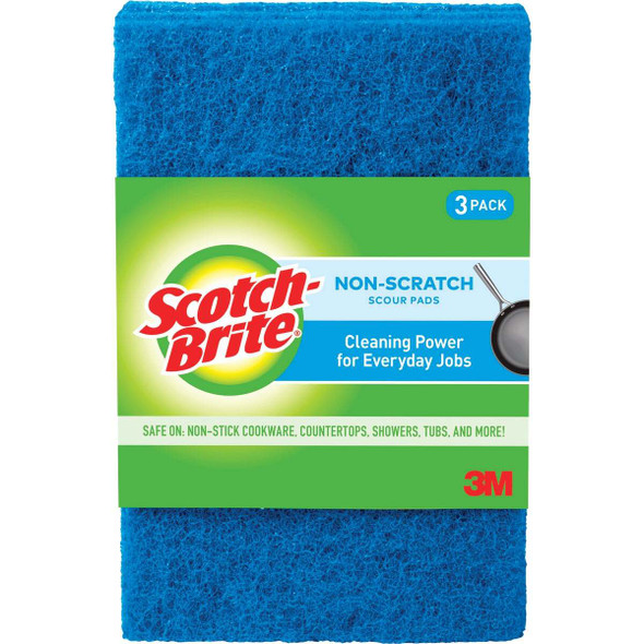 Scotch-Brite Non-Scratch Scour Pads, 6 In. x 3 In. (3-Pack) 623-10