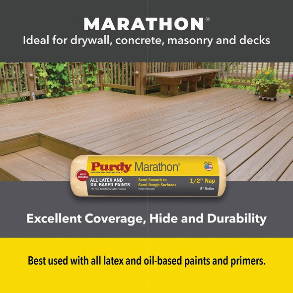 Purdy Marathon 9 In. x 3-4 In. Knit Fabric Roller Cover 144602094 770939