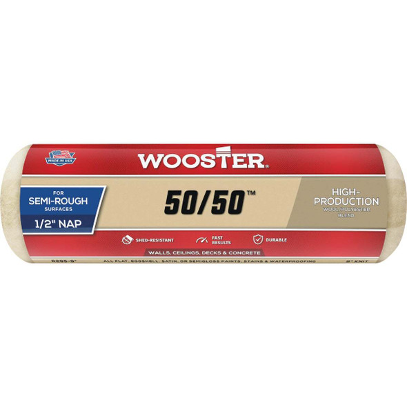 Wooster 50/50 9 In. x 1/2 In. Knit Fabric Roller Cover R295-9