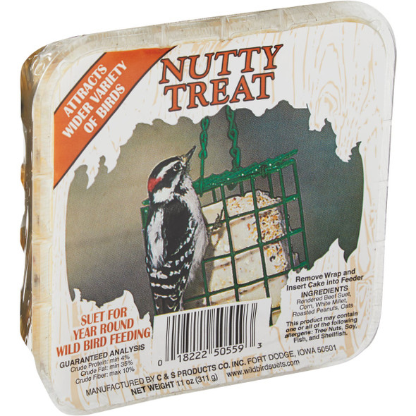 C&S 11 Oz. Nutty Treat Wild Bird Suet 100214303 Pack of 12 730693