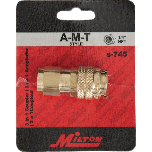 Milton AMT Style Push-Type with Drag Guard 1-4 In. FNPT Coupler S-745 570321