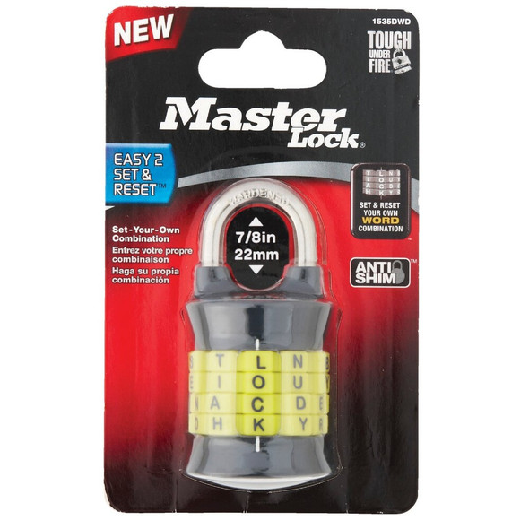 Master Lock 1-1-2 In. Zinc Alpha Barrel Combination Padlock 1535DWD 200137