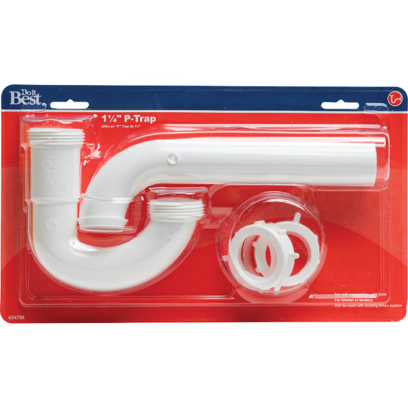 Do it Best 1-1/4 In. White Plastic P-Trap