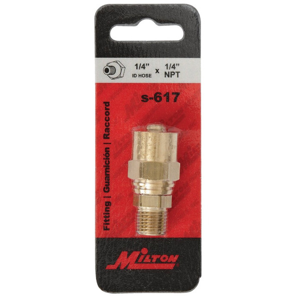 Milton 5-8 In. O.D. 1-4 In. MNPT Brass Reusable Hose End S-617 570270