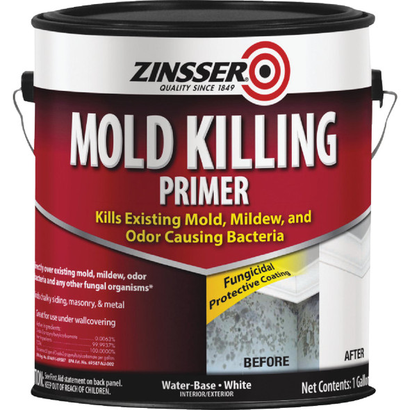 Zinsser Mold Killing Interior/Exterior Primer, White, 1 Gal. 276049