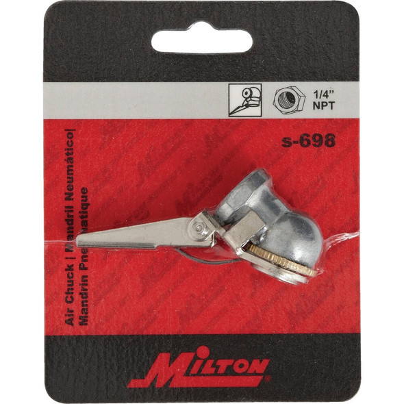 Milton 1-4 In. FNPT 150 psi Single Head Air Chuck with Grip S-698 570285