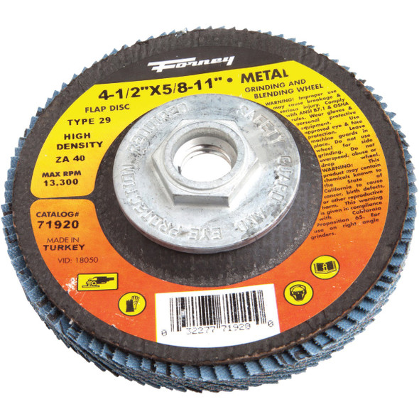 Forney 40g Blue Zir Flap Disc 71920