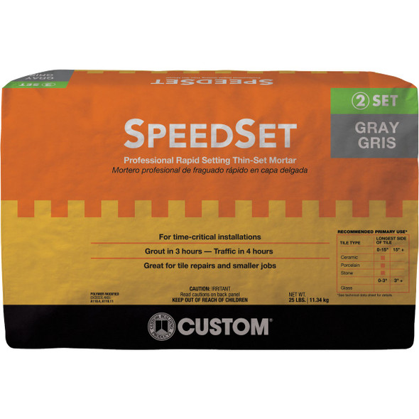Custom Building Products 25 Lb. Gray SpeedSet Fortified Thin-Set Mortar SDS25