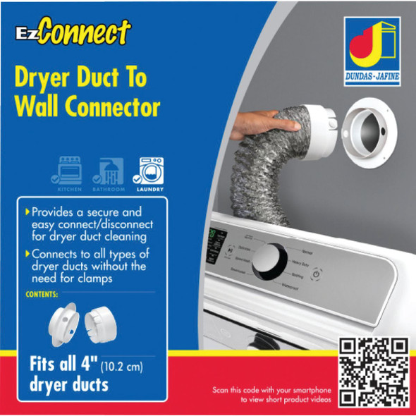 Dundas Jafine EZConnect 4 In. Plastic Dryer Duct Connector EZCNZW