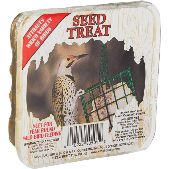 C&S 11 Oz. Seed Treat Wild Bird Suet 100214298 Pack of 12 730662