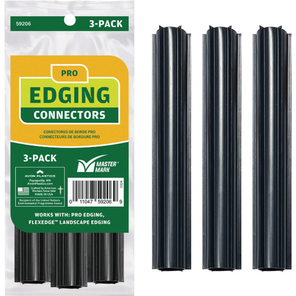 Master Mark Pro Straight Black Plastic  Lawn Edging Coupler (3-Pack) 59206