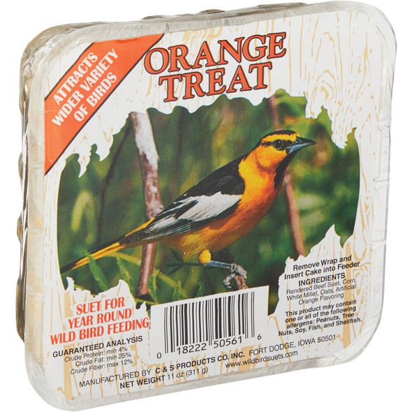 C&S 11 Oz. Orange Treat Wild Bird Suet 100214304 Pack of 12 730709
