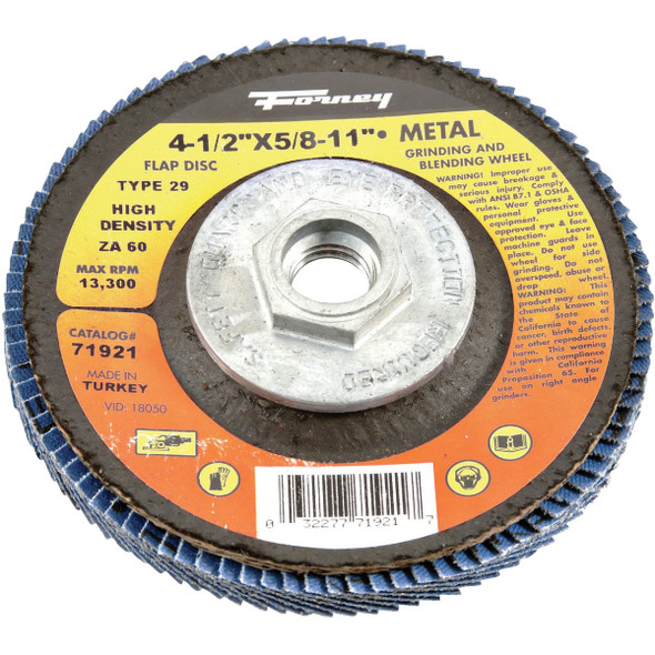 Forney 60g Blue Zir Flap Disc 71921