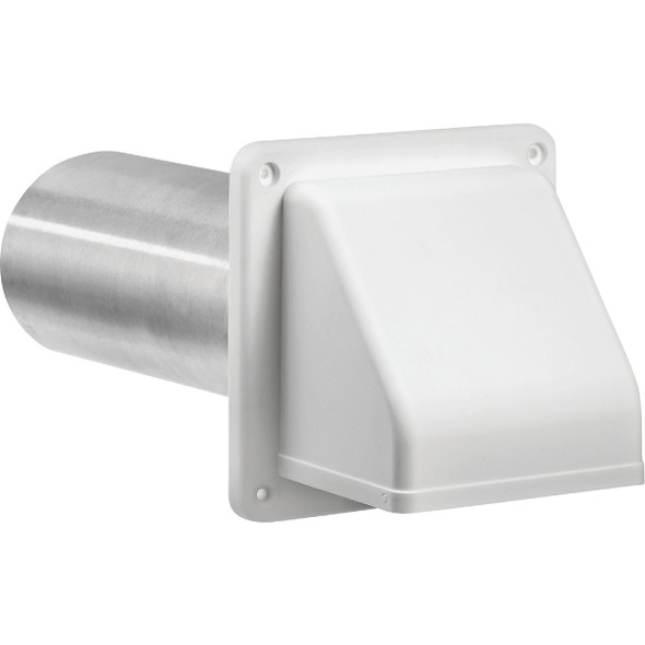 Lambro 4 In. White Plastic Wall Exhaust Hood Vent Lambro 4 In. White Plastic Wall Exhaust Hood Vent