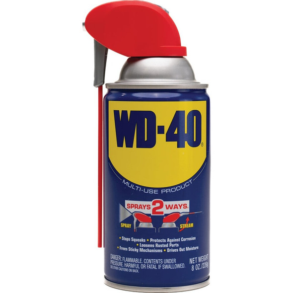 WD-40 8 Oz. Aerosol Multi-Purpose Lubricant with Smart Straw 490026 570244