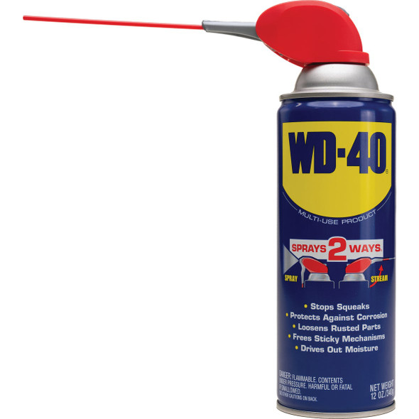 WD-40 12 Oz. Aerosol Multi-Purpose Lubricant with Smart Straw 490057