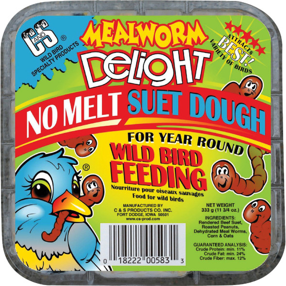 C&S 11.75 Oz. Mealworm Delight No Melt Suet Dough 100214339