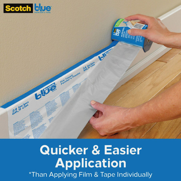 ScotchBlue Pre-Taped Painter's Plastic, 24 In. x 30 Yd., 1 Roll PT2093EL-24 770862
