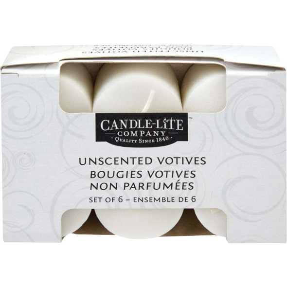 Candle-Lite White Unscented Votive Candle (6-Count) 4535595