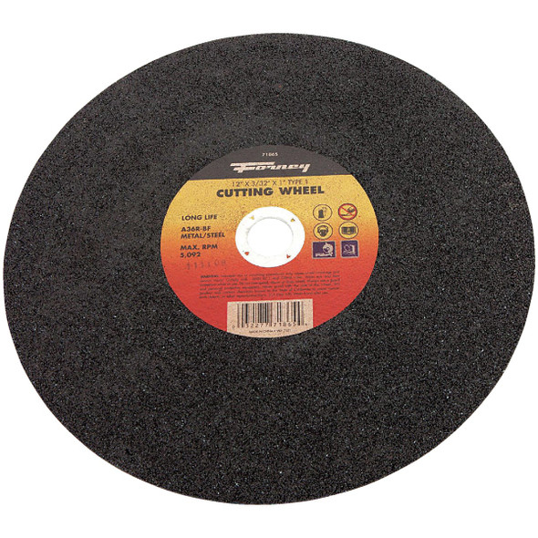 Forney Type 1 12 In. x 3/32 In. x 1 In. Steel Cut-Off Wheel 71865 Forney Type 1 12 In. x 3/32 In. x 1 In. Steel Cut-Off Wheel 71865