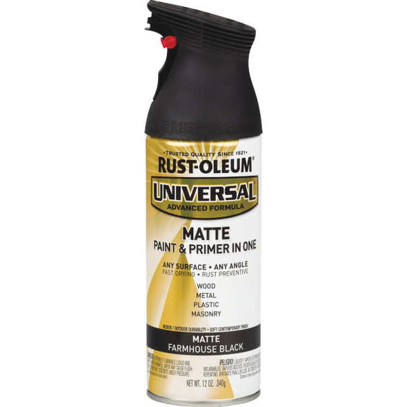 Rust-Oleum Universal 12 Oz. Matte Farmhouse Black Paint 330505