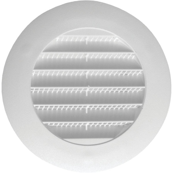 Builders Best 4 In. White Plastic Round Eave & Soffit Vent RDV4S01