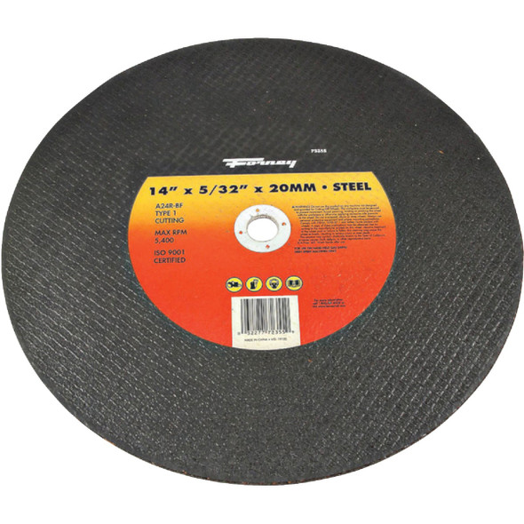 Forney Type 1 14 In. x 5/32 In. x 20 mm Steel Cut-Off Wheel 72355 Forney Type 1 14 In. x 5/32 In. x 20 mm Steel Cut-Off Wheel 72355