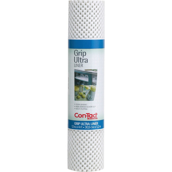 Con-Tact 12 In. x 4 Ft. White Grip Premium Non-Adhesive Shelf Liner 04F-C6L52-01 619389