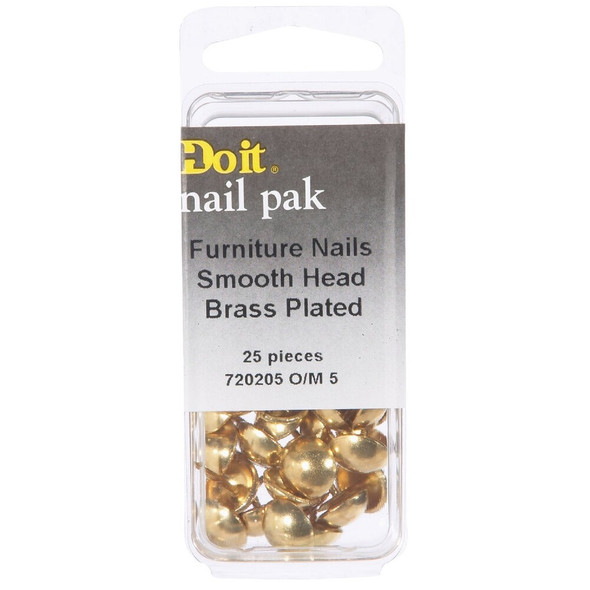 Hillman Fastener Corp Large Round Brass Furniture Nail (25-Count) 122682 720205