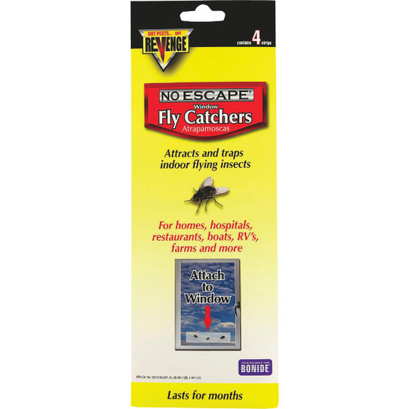 REVENGE No Escape Disposable Indoor Window Fly Catchers (4-Pack) 46200