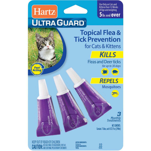 Hartz UltraGuard 3-Month Supply Flea Treatment For Cats & Kittens 3270015684